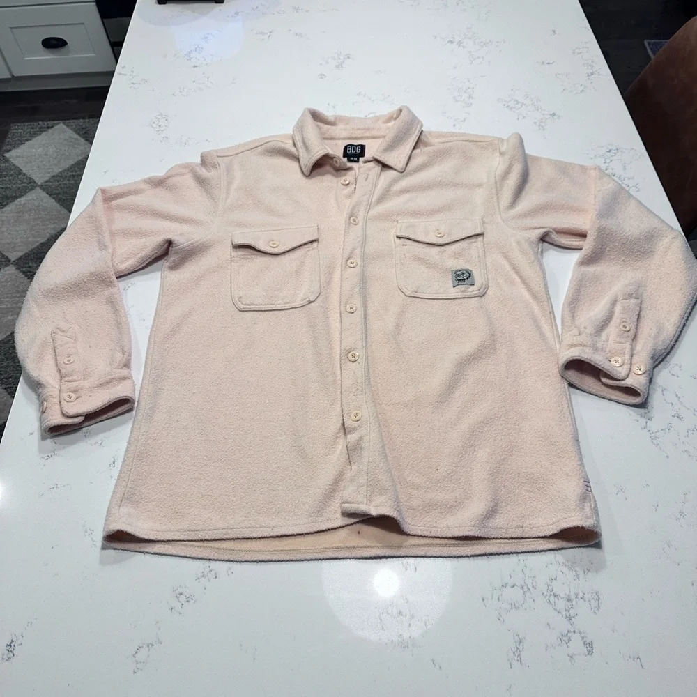 BDG urban outfitters men’s boucle fleece over-shirt - Picture 3 of 7